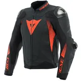 Dainese Super Speed 4 Lederjacke - Matt-Schwarz/Neon-Rot - 56