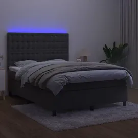 vidaXL Boxspringbett 140 x 200 cm Dunkelgrau