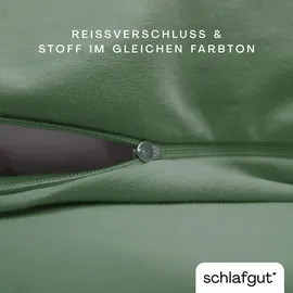 schlafgut Knitted Jersey Uni Grün 135 x 200 cm + 40 x 80 cm