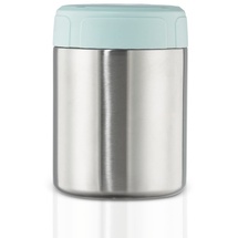 xavax Thermo Suppenbehälter 500 ml (Suppenbecher to go mit Deckel auslaufsicher, Lunchbox heiß 6 h, kalt 9 h, Suppentasse aus Edelstahl für unterwegs, Soup Container doppelwandig isoliert) pastellblau