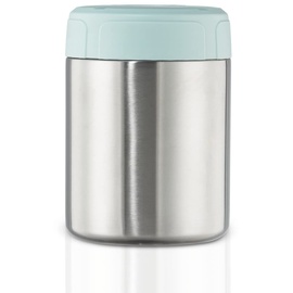 xavax Thermo Suppenbehälter 500 ml (Suppenbecher to go mit Deckel auslaufsicher, Lunchbox heiß 6 h, kalt 9 h, Suppentasse aus Edelstahl für unterwegs, Soup Container doppelwandig isoliert) pastellblau