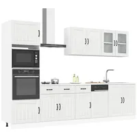 VidaXL 7-tlg. Küchenschrank-Set Lucca Hochglanz-Weiß Holzwerkstoff