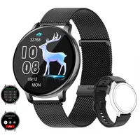 Refttenw Smartwatch,Sport-Fitnessuhr,Schlafüberwachungsuhr,mit Bluetooth-Anruf Smartwatch, IP67 wasserdicht schwarz
