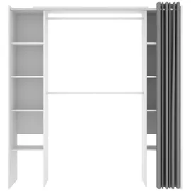 vente-unique Kleiderschrank Kleiderschranksystem - B. 110/180 cm - Weiß & Grau - DORIAN