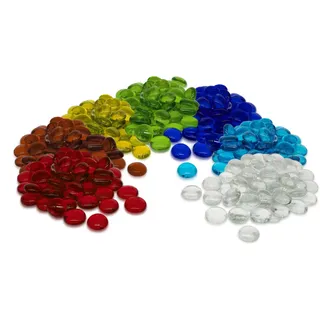 Erment - Hübsche Glasnuggets bunt - 800g – formschön – Glassteine bunt, Muggelsteine, Dekosteine I Vase, Legematerial, basteln