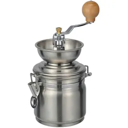 Haushalt International Edelstahl Kaffemühle mit Keramik-Kegelmahlwerk 14056