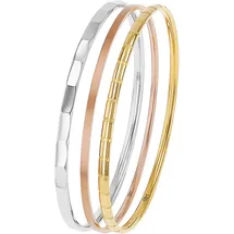 s.Oliver Damen Armreif Set 2038894 dreiteilig Edelstahl Gelbgold + Roségold IP