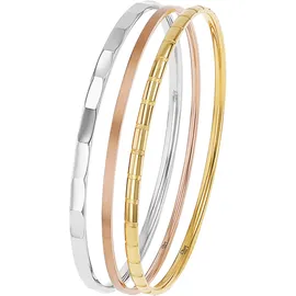 s.Oliver Damen Armreif Set 2038894 dreiteilig Edelstahl Gelbgold + Roségold IP