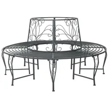 vidaXL Baumbank Ø 160 x 89 cm Grau