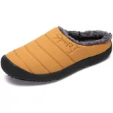 AnyuA Unisex Winter Wärme Hausschuhe Bequem Plüsch Home rutschfeste Slippers Wasserdicht Baumwolle Pantoffeln Kamel 47 - 47 EU