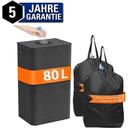 Lefeld Pfandflaschen Sammelbehälter 80 L dunkelgrau mit Deckel & stabilem Boden