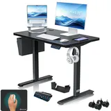 Kesser KESSER® Höhenverstellbarer Schreibtisch elektrisch Ergonomisch Steh-Sitz Schreibtisch 3-Funktions-Memory Steuerung Inkl. 360° Rollen & USB-Ladeanschluss Computertisch für Homeoffice
