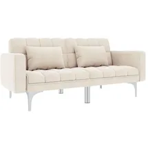 vidaXL Schlafcouch Polyester 2-Sitzer Weiß