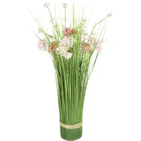 I.GE.A. Kunstpflanze I.GE.A. "Künstlicher Grasbund mit Blüten", rosa, B:15cm H:45cm L:15cm, Kunststoff, Kunstpflanzen, Kunstpflanze, Grasbusch Deko Kunstblumen Kunstgras Grünpflanze Gräser Sträucher