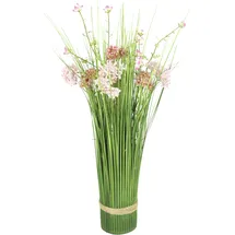 I.GE.A. Kunstpflanze I.GE.A. "Künstlicher Grasbund mit Blüten", rosa, B:15cm H:45cm L:15cm, Kunststoff, Kunstpflanzen, Kunstpflanze, Grasbusch Deko Kunstblumen Kunstgras Grünpflanze Gräser Sträucher