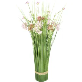 I.GE.A. Kunstpflanze I.GE.A. "Künstlicher Grasbund mit Blüten", rosa, B:15cm H:45cm L:15cm, Kunststoff, Kunstpflanzen, Kunstpflanze, Grasbusch Deko Kunstblumen Kunstgras Grünpflanze Gräser Sträucher