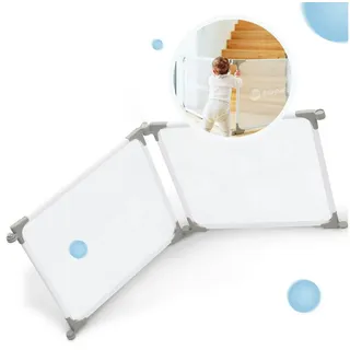 BabyBeFun Laufstall Baby faltbar [Extra Stabil] Laufgitter Baby Playpen Kaminschutzgitter (2-tlg)