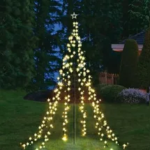Buri XXL 4 Meter Lichterpyramide 400 LEDs Lichterkette Beleuchtung Weihnachten Stern