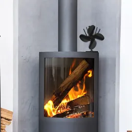 Relaxdays Ofenventilator Aluminium 25 x 14 cm schwarz