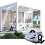 Outdoor Vorhänge Transparent Pergola Pavillon Seitenwände PVC Plane Seitenteile mit Ösen, für Terrasse Veranda Balkon POCHY(2x4m)