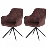 MCW Esszimmerstuhl MCW-L79 Samt terrakotta-braun 2er Set