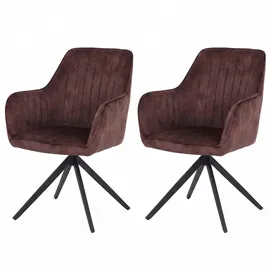 MCW Esszimmerstuhl MCW-L79 Samt terrakotta-braun 2er Set