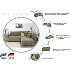 Collection AB Eckcouch Polyester L-Form 2-Sitzer Grün
