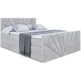 altdecor Boxspringbett MILTIO-Z KING - 160x200 - H3/H4 - Hellgrau
