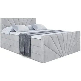 altdecor Boxspringbett MILTIO-Z KING - 160x200 - H3/H4 - Hellgrau