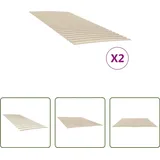 The Living Store Lattenroste mit 48 Latten 2 Stk. 100x200 cm - Braun