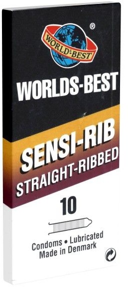 Worlds Best *Straight-Ribbed* Kondome 10 St
