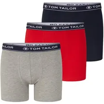 Tom Tailor Boxershorts unifarben Rot/Blau S 3er Pack