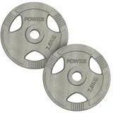 POWRX Olympia Gewicht Hantelscheiben 2,5 - 40 kg | 2er Set ideal für Kurzhanteln und Langhanteln mit Durchmesser 50 mm (7.5)