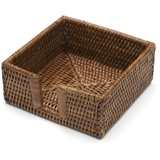 Caspari HC01 Halter für Cocktial-Servietten, Rattan und Korb, braun, 25 x 25 cm