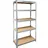 schulte-regalwelt Schwerlastregal 5 Holzböden, 175kg Fachlast, silber, 180 x 90 x 40cm