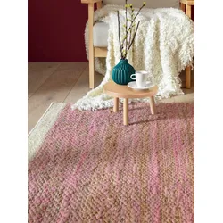 Teppich HEINE HOME Gr. 5, pink (pink, meliert), H:5mm, Baumwolle, Jute, Schurwolle, Wolle, Polyester, Kunstfaser, Polyacryl, Kunstfaser, Viskose, Teppiche