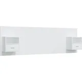 vidaXL Kopfteil mit Nachttischen Weiß Holzwerkstoff