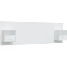 vidaXL Kopfteil mit Nachttischen Weiß Holzwerkstoff