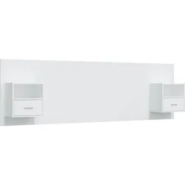 vidaXL Kopfteil mit Nachttischen Weiß Holzwerkstoff