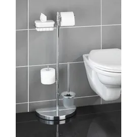 Wenko WC-Garnitur mit Ersatzrollen- und Feuchttücher-Halter,