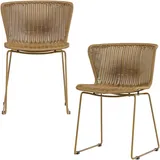 Livetastic Gartenstuhl-Set Wings, Natur, Metall, Kunststoff, Rundrohr, 55x78x54 cm, Gartenmöbel, Gartenstühle, Gartenstühle