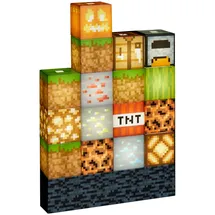 Paladone Minecraft Block Building Light - 16 umlagerbare Lichtblöcke und Grundgesteinsbasis, bauen Sie Ihr eigenes Level