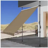 Quick Star Klemmmarkise 250x130cm Beige Balkonmarkise Sonnenschutz Terrassenüberdachung Höhenverstellbar