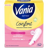 Vania - Slipeinlagen Normal Komfort Multi-Form ohne Duft (Box mit 56 Stück) – 100% atmungsaktive Unterwäsche – Hygieneschutz mit trockenem, komfortablem und frischem Gefühl