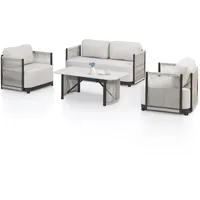 Juskys Gartenmöbel 4er Set Curacao Beige