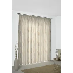 Vorhang WIRTH "Lupara" Gr. 3, beige, B:132cm H:225cm, Jacquard, Baumwolle, Polyester, Gardinen