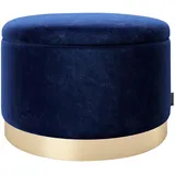 Phoenix Playboy Hocker Playboy, blau Textil, rund, 55x35x55 cm, Stauraum, Wohnzimmer, Hocker, Sitzhocker