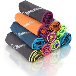 NirvanaShape Sporthandtuch Mikrofaser Handtuch, Badehandtuch, Reisehandtuch, Sporthandtuch, saugfähig, leicht, schnelltrocknend, für Reisen, Fitness, Yoga, Sauna grau|lila 50 cm x 100 cm