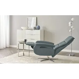 Wohnwert Relaxsessel Mira Leder 0 x 0 x 0 cm Blau mit Relax-Funktion