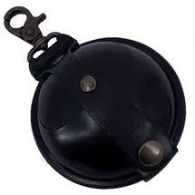 Mika Schlüsselanhänger / Kleingeldbörse groß Sattelleder 9cm schwarz